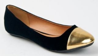 SAVANA 149X Gold Cap Toe Slip On Classic Ballet Flat Dress Shoe Shoes