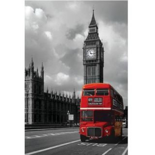 Bus rouge Londres   Poster 61 x 91.5 cm.… Voir la présentation
