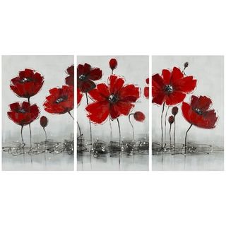 Safavieh Works of Art Red Poppy 3 piece Canvas Art