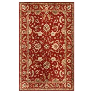 Hand tufted Floral Soft Coral Wool Rug (5 x 8)