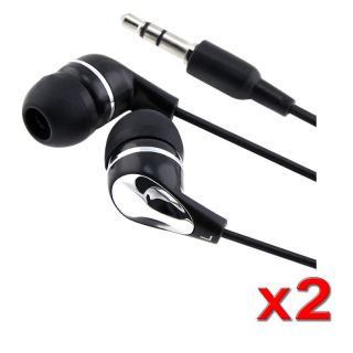 BasAcc 3.5mm In Ear Stereo Headset, Black / Silver (Pack of 2) Today