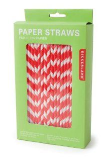 Paper Straws, Red and White Striped, Box of 144
