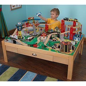 KIDKRAFT Airport Express Train Set and Table Toys & Games