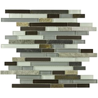 SomerTile Reflections Piano Tundra Glass/Stone Mosaic Tile (Pack of 10