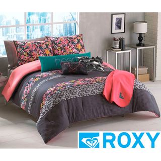 Roxy Samantha Floral 5 piece Comforter Set with Body Pillow and Throw