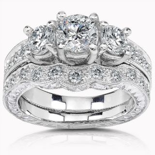 14k White Gold 1 7/8ct TDW Diamond Bridal Ring Set (HI, I1 I2
