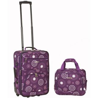 Rockland Expandable Purple Pearl 2 piece Lightweight Carry on Luggage