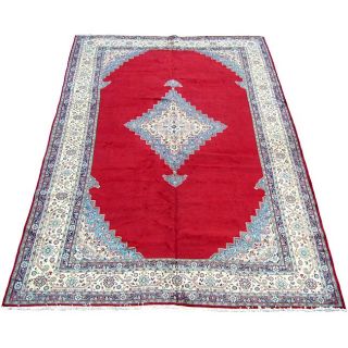 Persian Sarouk Hand knotted Red Rug (112 x 176)