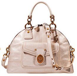 Coach Legacy Patent Crinkle Leather Francine Domed Satchel
