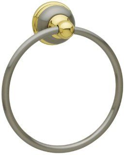 Baldwin 3544.153 Laguna Towel Ring, Satin Nickel with Polished Brass