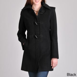 Nautica Womens Toggle/ Zip Wool blend Coat with Removable Hood