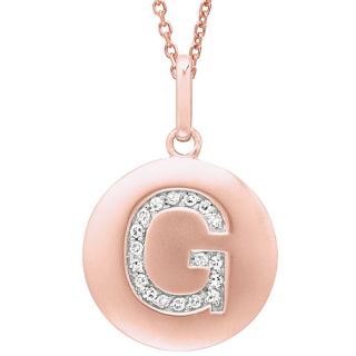 14k Rose Gold Diamond Initial G Disc Necklace Today $224.69