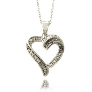Sterling Silver Diamond Accent Heart Necklace