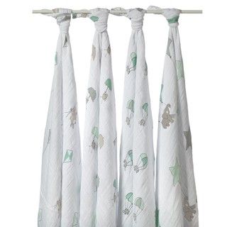 aden + anais Muslin Swaddle Blankets in Up Up and Away (Pack of 4