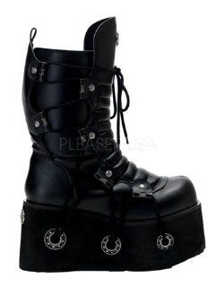 Mens Black Gothic Demonia Boot   10 Shoes