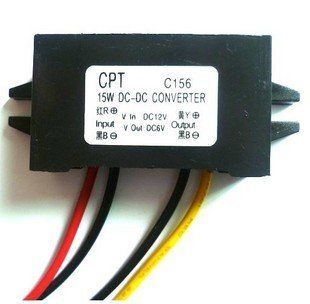 C156)Waterproof DC/DC Converter 12V Step down to 6V 15W Max 3A Power