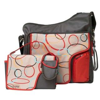 JJ Cole System 180 Messenger Diaper Bag in Cocoa Oval