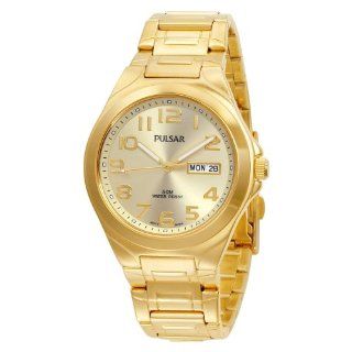 Pulsar Mens PXN152 Functional Gold Tone Champagne Dial Day Date Watch