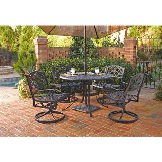 Home Styles Biscayne Cast Aluminum Black 5 piece 42 inch Patio Dining