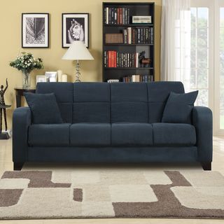 Craig Blue Microfiber Convert a Couch Futon Sofa Sleeper