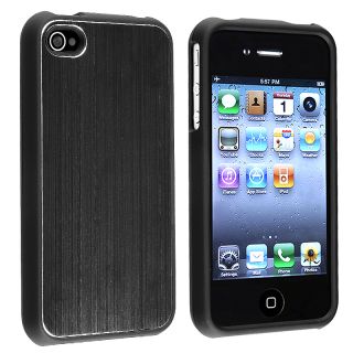 Black Brushed Aluminum Snap on Case for Apple iPhone 4 AT&T/ Verizon