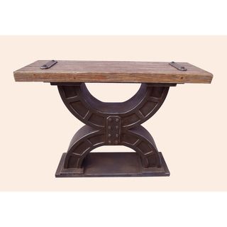Rustic Forge Large Double horseshoe Console Table