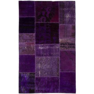 Hand knotted Solid Deep Plum Wool Rug (5 x 8) Was $1,399.99 Sale $