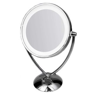 Ovente 1x/ 10x Dimmable Dual sided Lighted Round Mirror