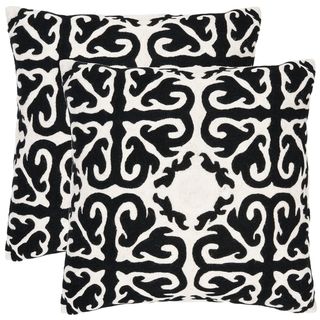 Morrocan 22 inch Embroidered Black Decorative Pillows (Set of 2