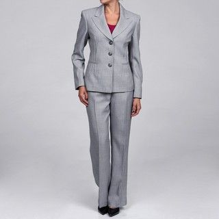 Evan Picone Womens Silver 3 button Pant Suit