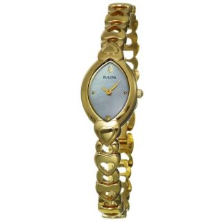 Bulova Womens Bracelet Goldplated Steel Quartz Watch