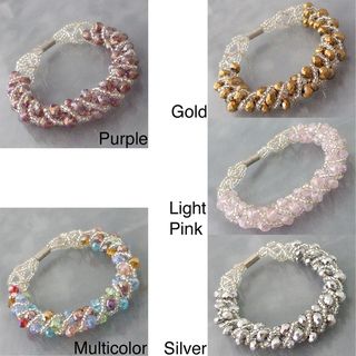 Shiny Multi color Crystal Weave Tube Magnetic Bracelet (Philippines