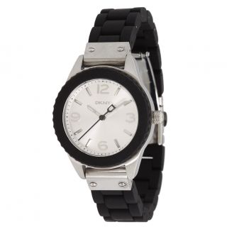DKNY Womens Black Stainless Steel Silver Dial Watch Today $129.99