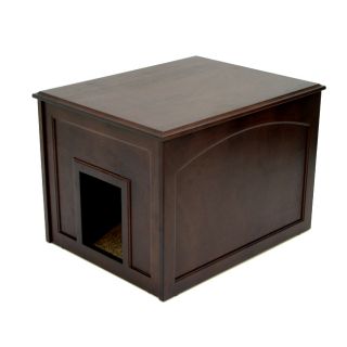 Indoor Doggie Espresso Eco rubber Wood Den Cabinet with Hinged Top