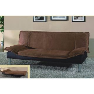 Brown Contemporary Microfiber Sleeper Futon Sofa Bed