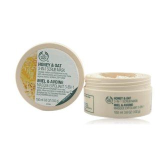 The Body Shop Honey & Oat 3 in 1 Scrub Mask, 3.6 Ounce