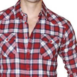 191 Unlimited Mens Red Plaid Flannel Shirt