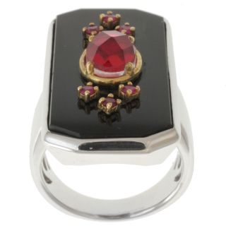 Michael Valitutti Two tone Black Onyx, Red Quartz and Ruby Ring Today