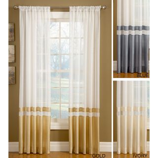 Top down Reversible 108 inch Silk Banded Sheer Curtain