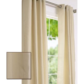 Striped Bone Faux Silk Jacquard 106 inch Curtain Panel