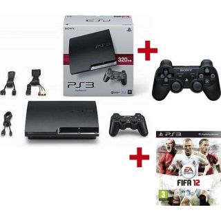 Contient le pack console PS3 320 Go + le jeu Fifa 12 + une manette