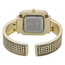 Geneva Womens Platinum Beaded Cuff Watch