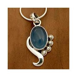 Sterling Silver Hindu Harmony Chalcedony Necklace (India) Today $75