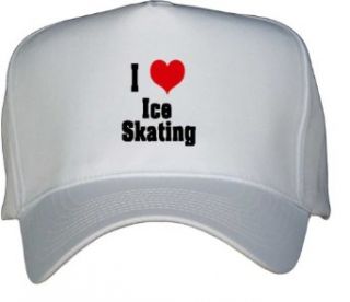 I Love/Heart Ice Skating White Hat / Baseball Cap