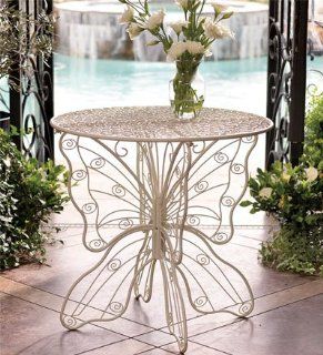White Metal Butterfly Table Patio, Lawn & Garden