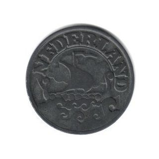 1942 Netherlands 25 Cents Coin KM#174   World War II German Occupation