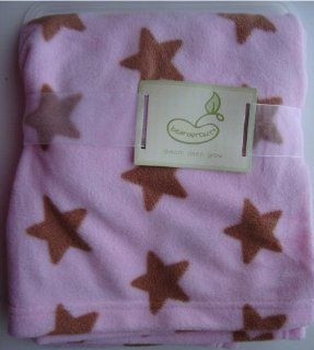 Beansprout Pink with Brown Stars Baby Girls Blanket Baby