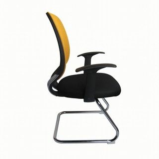 Foust Contemporary Yellow Mesh Visitor Chair