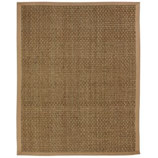 Windjammer Basketweave Seagrass Rug with Khaki Cotton Border (8 x 10