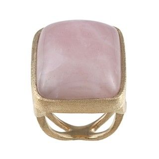 Rivka Friedman Gold Overlay Rose Quartz Ring